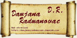 Damjana Radmanovac vizit kartica